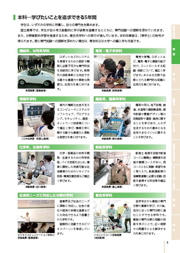 高専の専門科目について